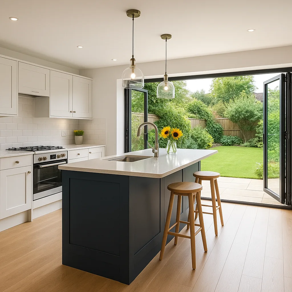 Bright open-plan kitchen